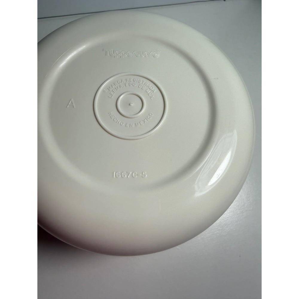 VTG Tupperware Divided Serving Platter w Center Bowl and Lid‎ Beige 3 Pc 1666-3 - Picture 9 of 12